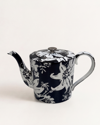 Floral Pop Teapot Black