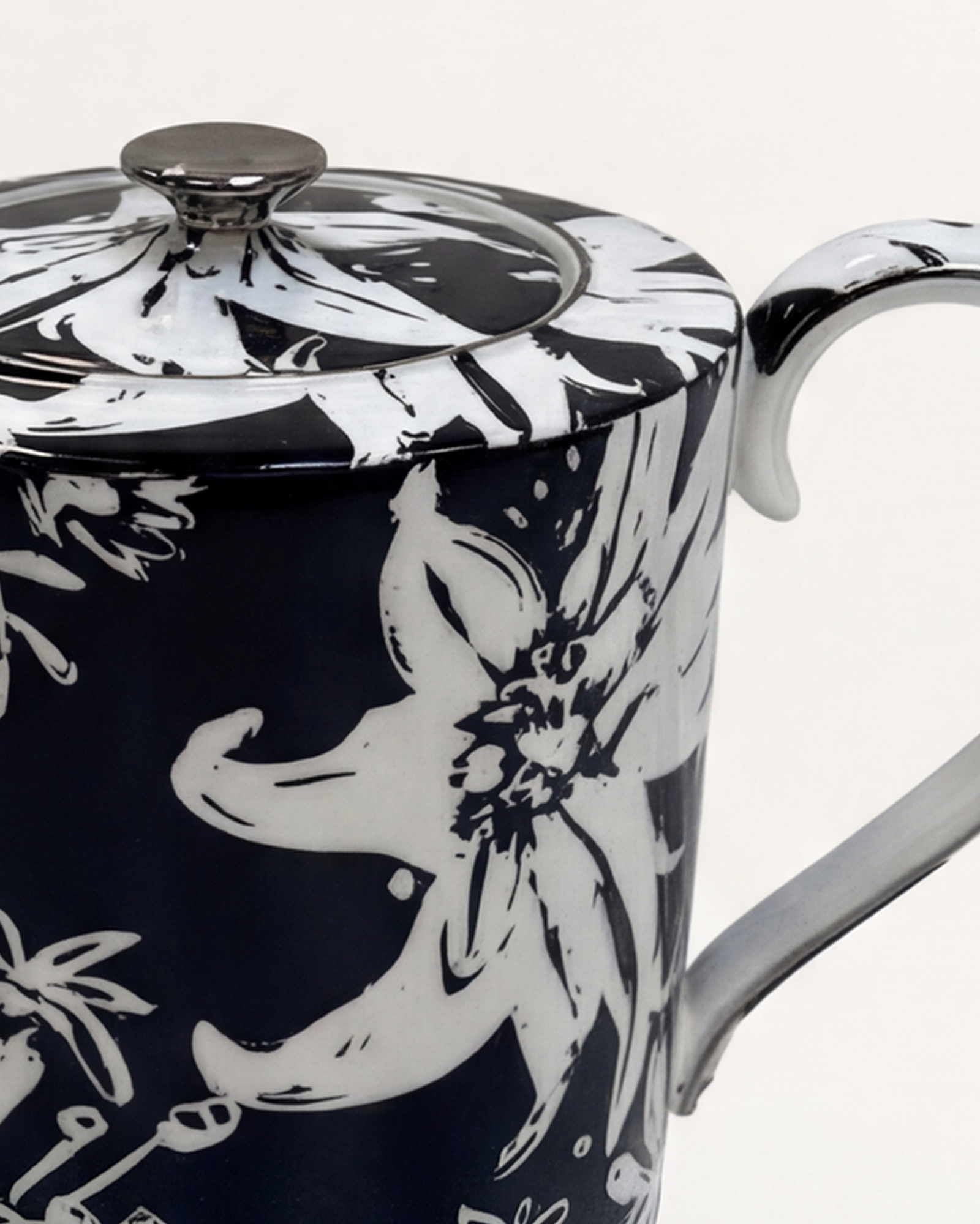 Floral Pop Teapot Black