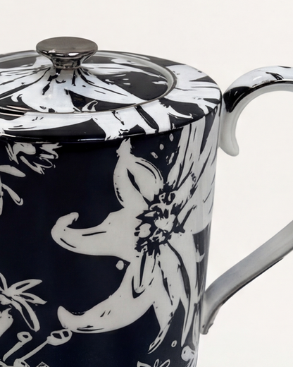 Floral Pop Teapot Black