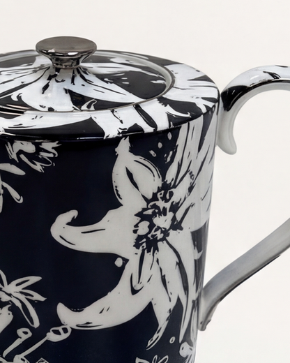 Floral Pop Teapot Black