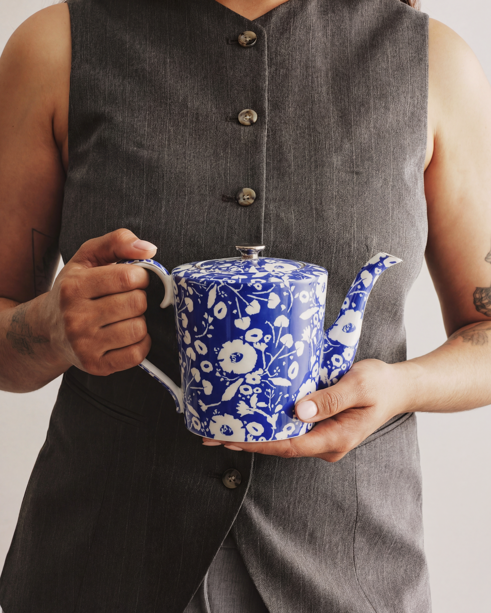 Floral Pop Teapot Blue