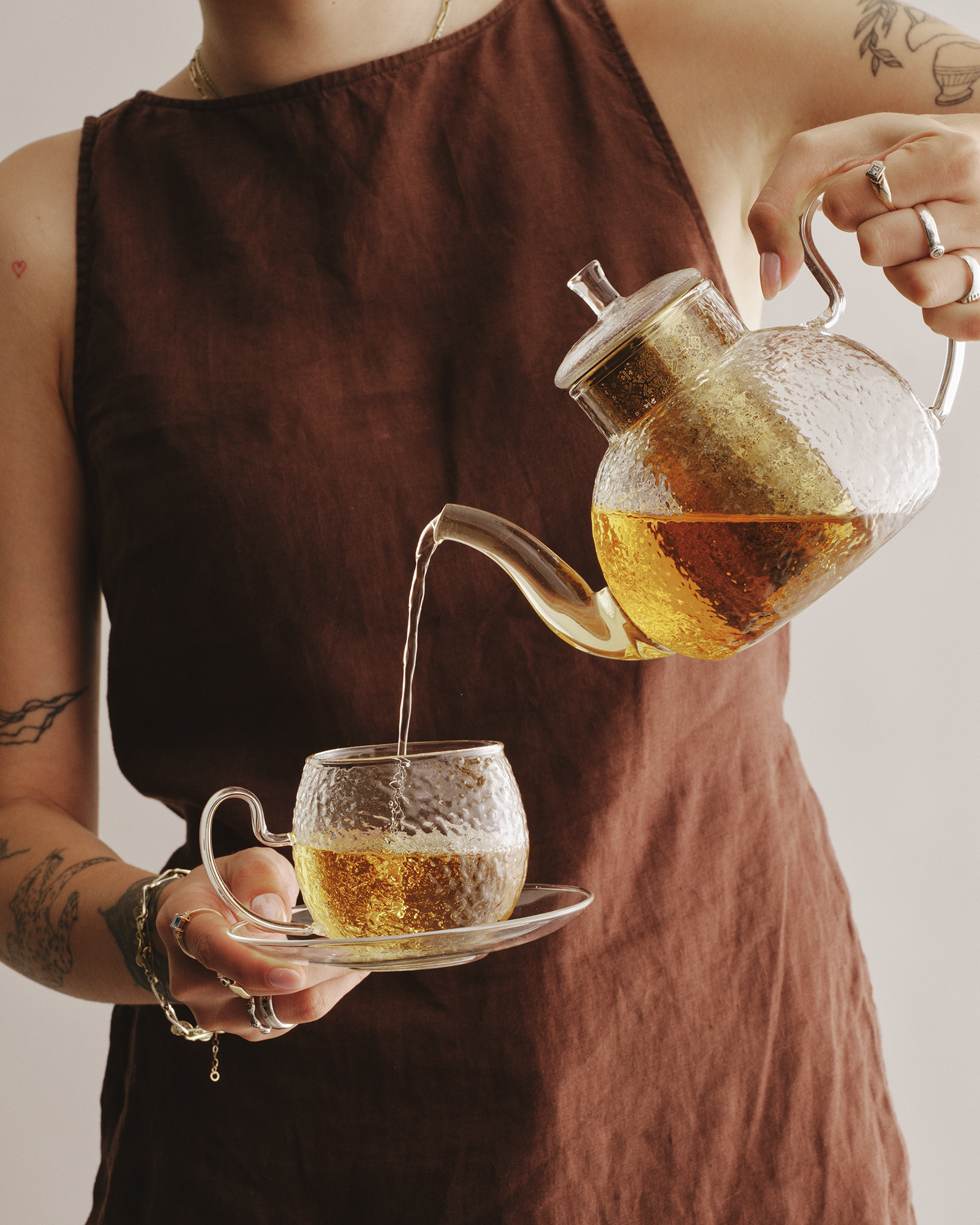 Hammered Glass Teapot