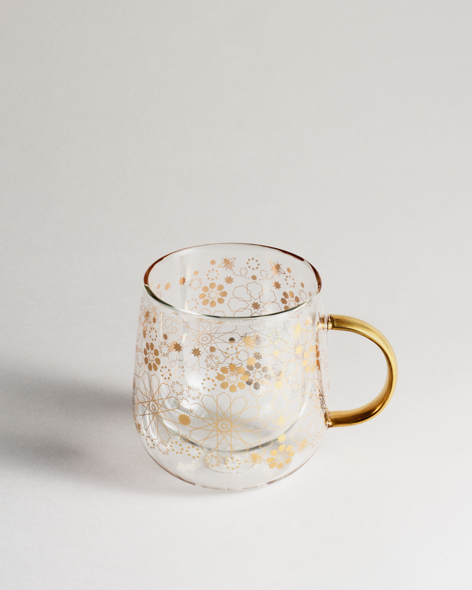 Bee Moroccan Glass Double Walled Mug