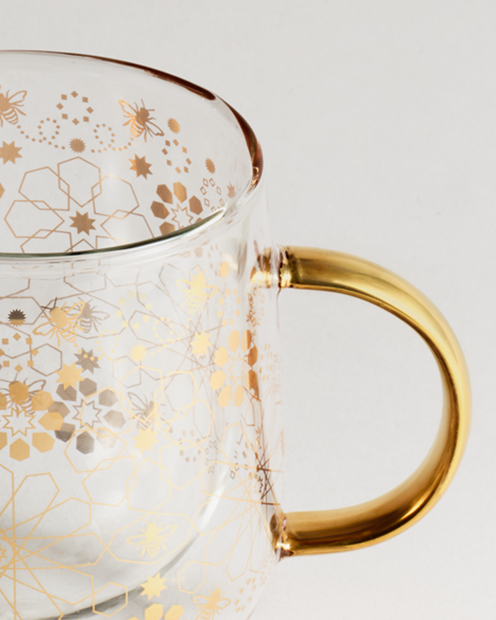 Bee Moroccan Glass Double Walled Mug