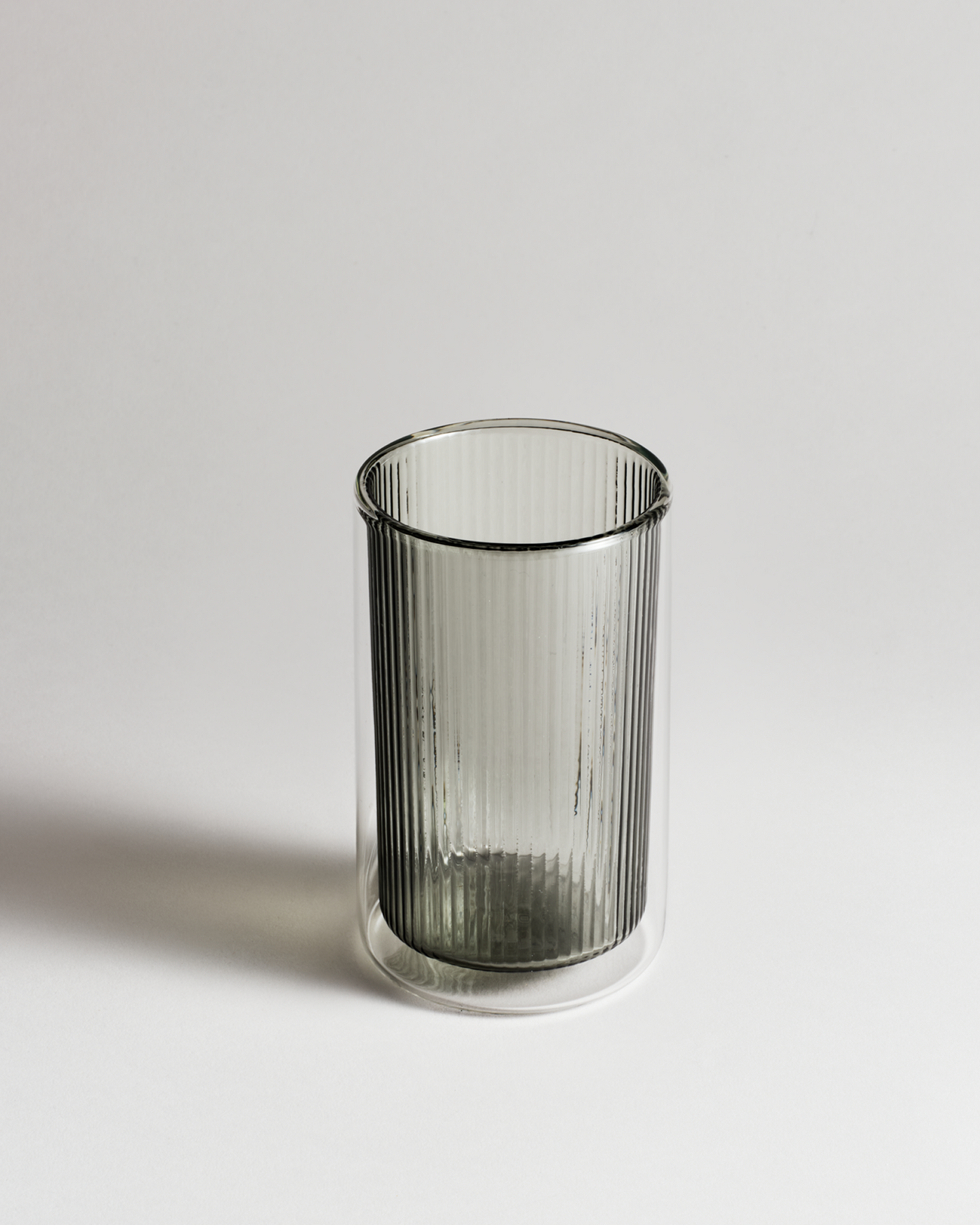 Tea Now Ribbed Tumbler Smokey Grey Tall