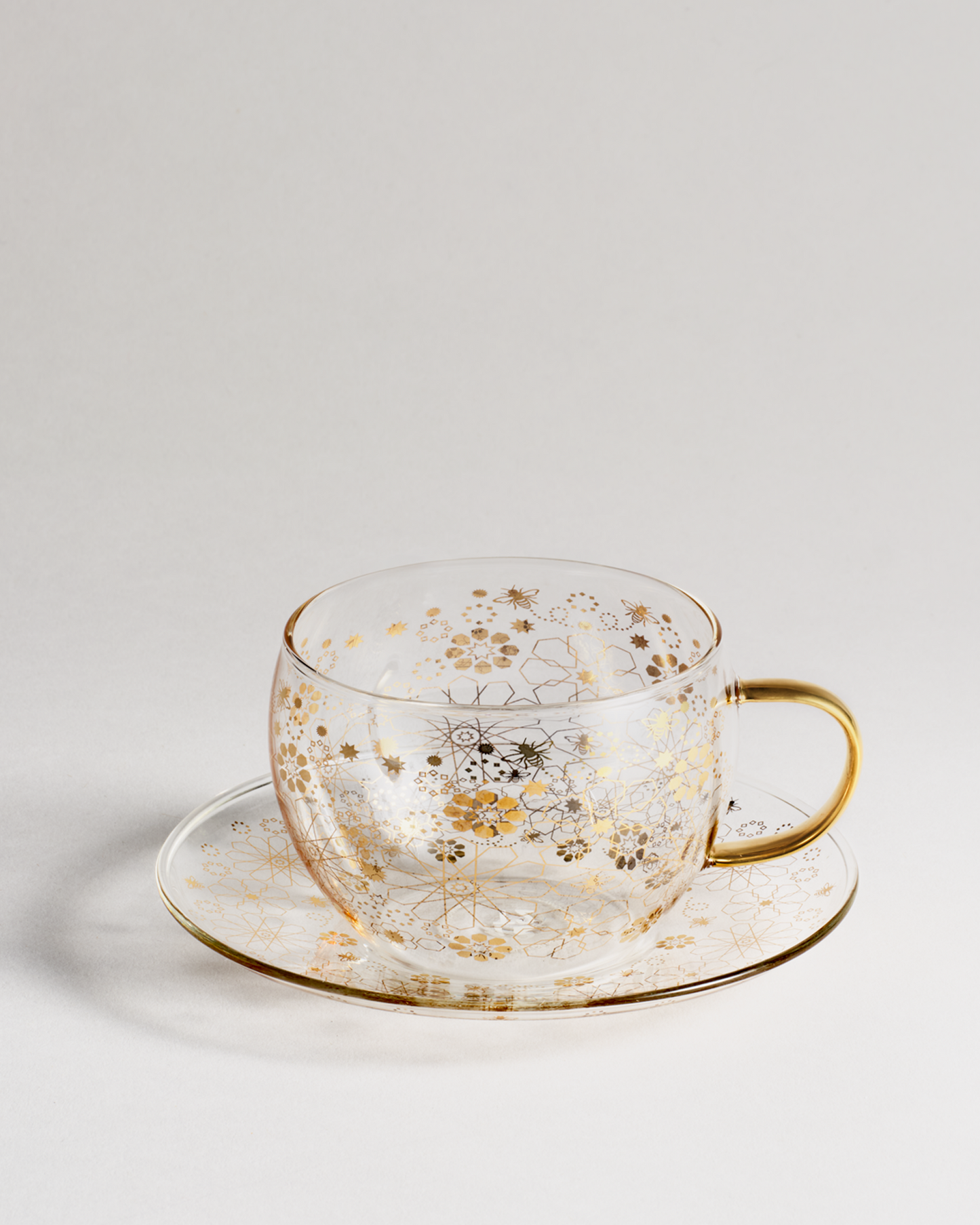 Bee Moroccan Glass Cup & Saucer