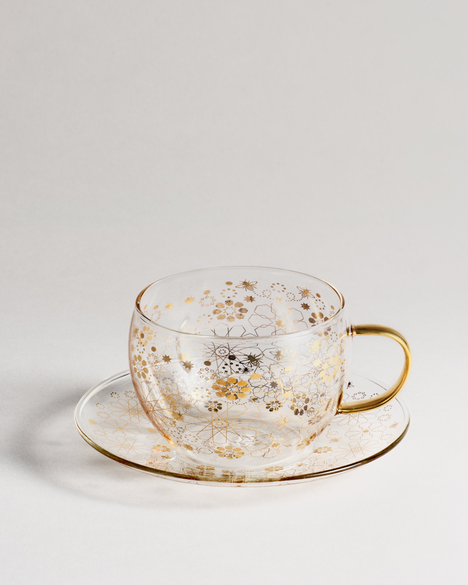 Bee Moroccan Glass Cup & Saucer