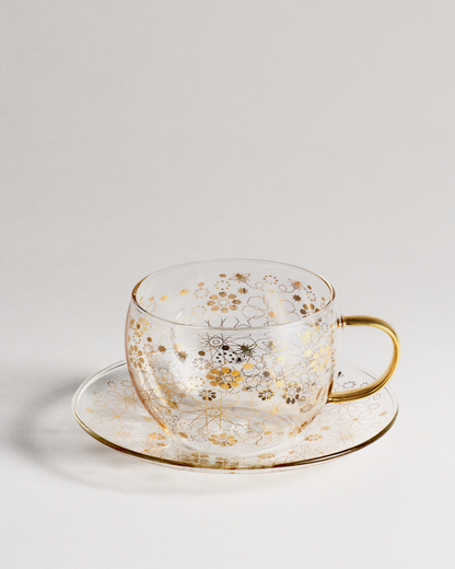 Bee Moroccan Glass Cup & Saucer