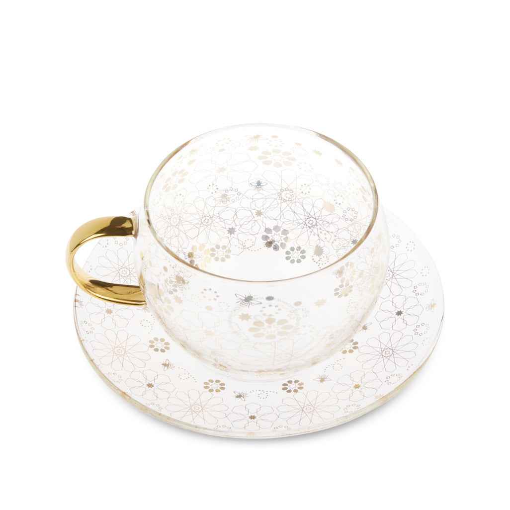 Bee Moroccan Glass Cup & Saucer