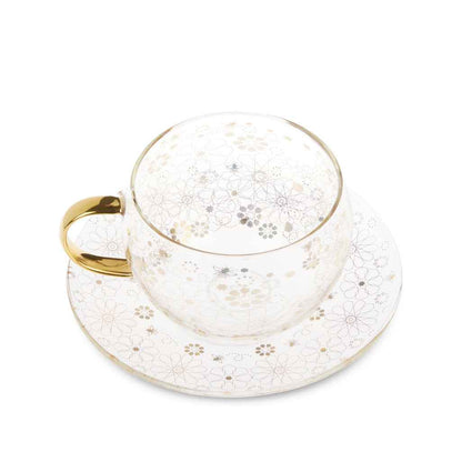 Bee Moroccan Glass Cup & Saucer