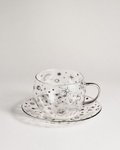 Starlight Glass Cup & Saucer