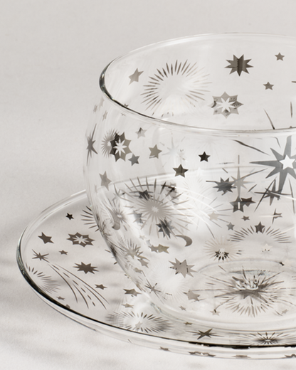 Starlight Glass Cup & Saucer