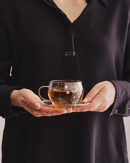 Starlight Glass Cup & Saucer