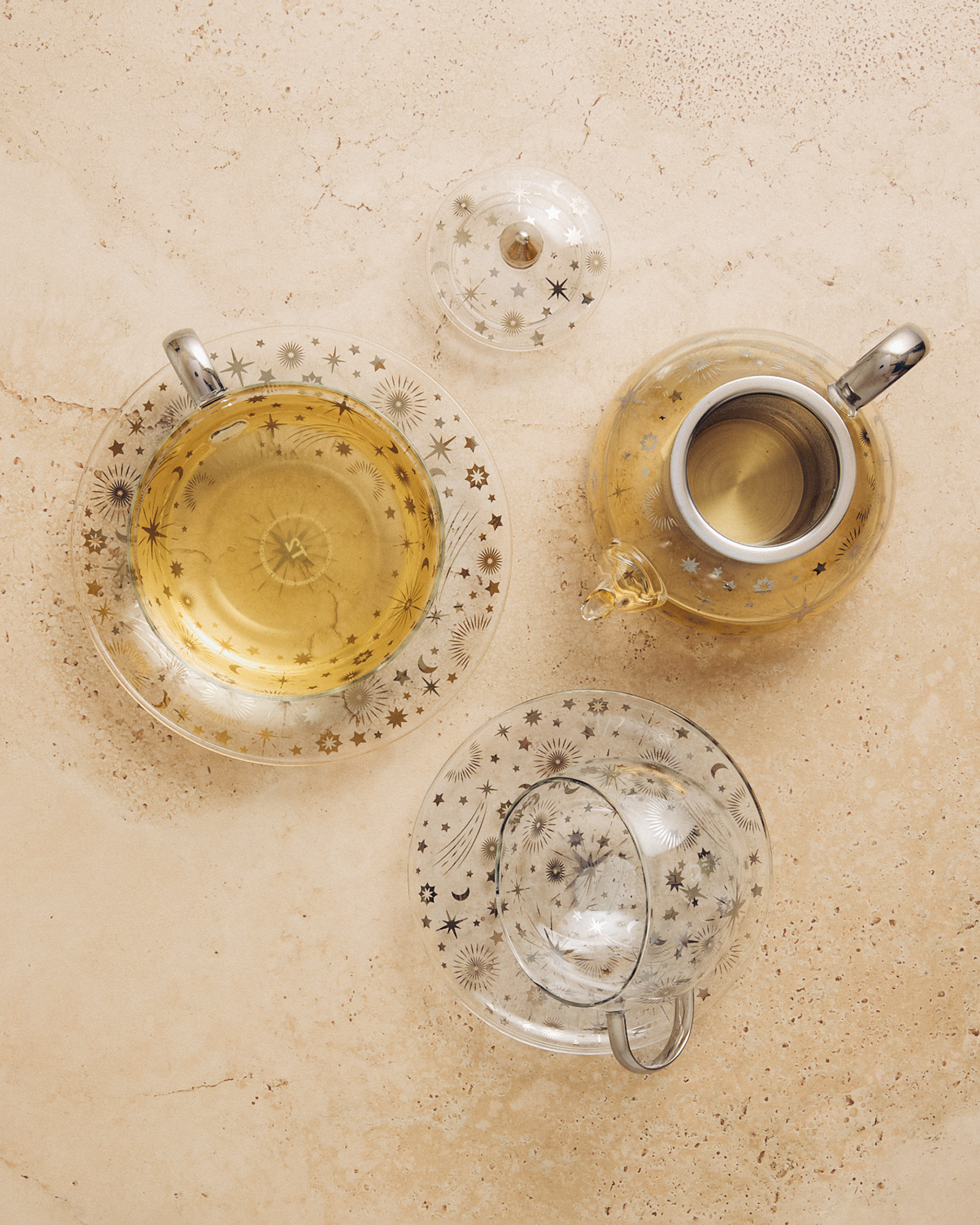 Starlight Glass Cup & Saucer