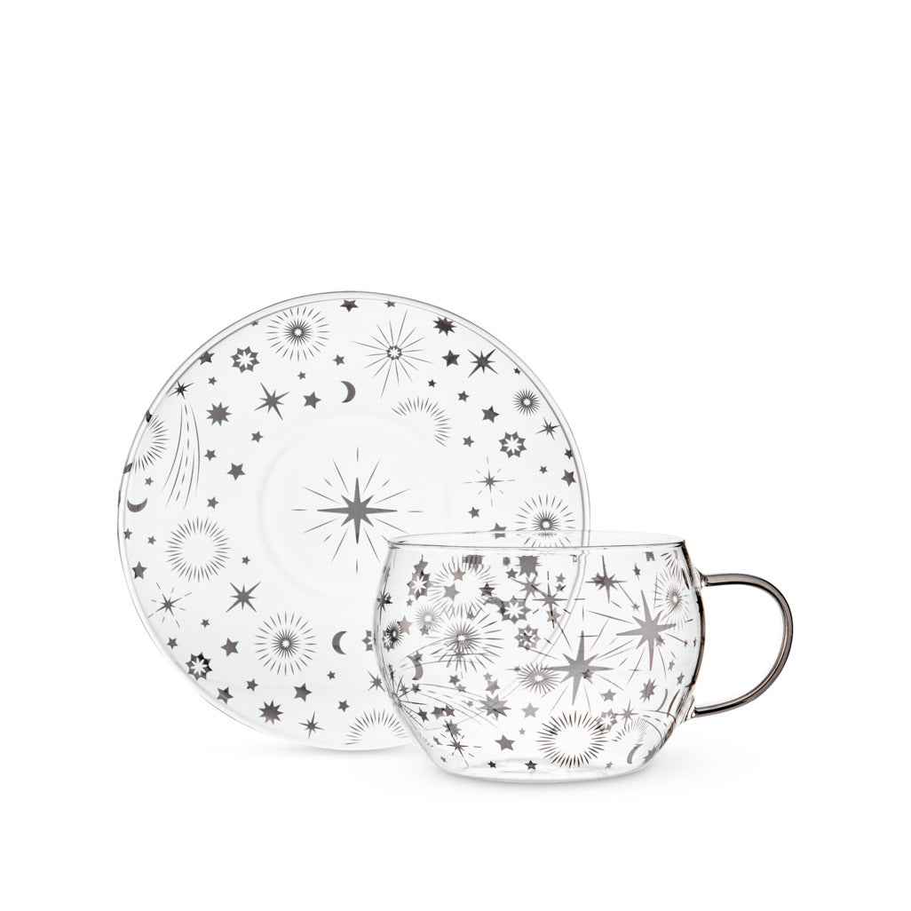 Starlight Glass Cup & Saucer