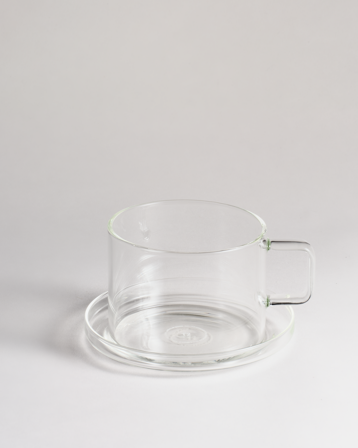 Hand-Blown Glass Tea Cup and Saucer Set