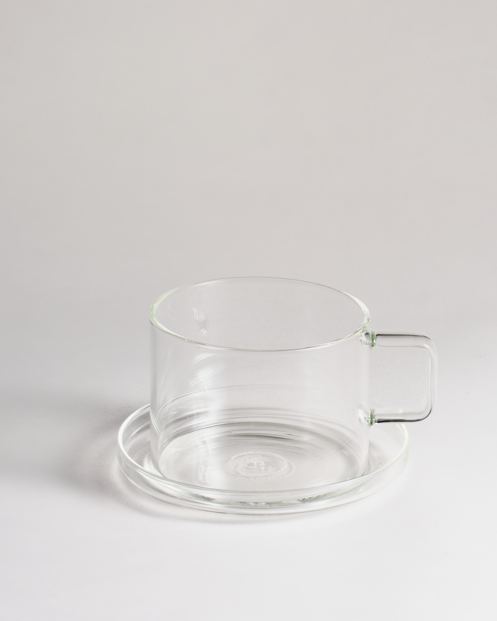 Hand-Blown Glass Tea Cup and Saucer Set