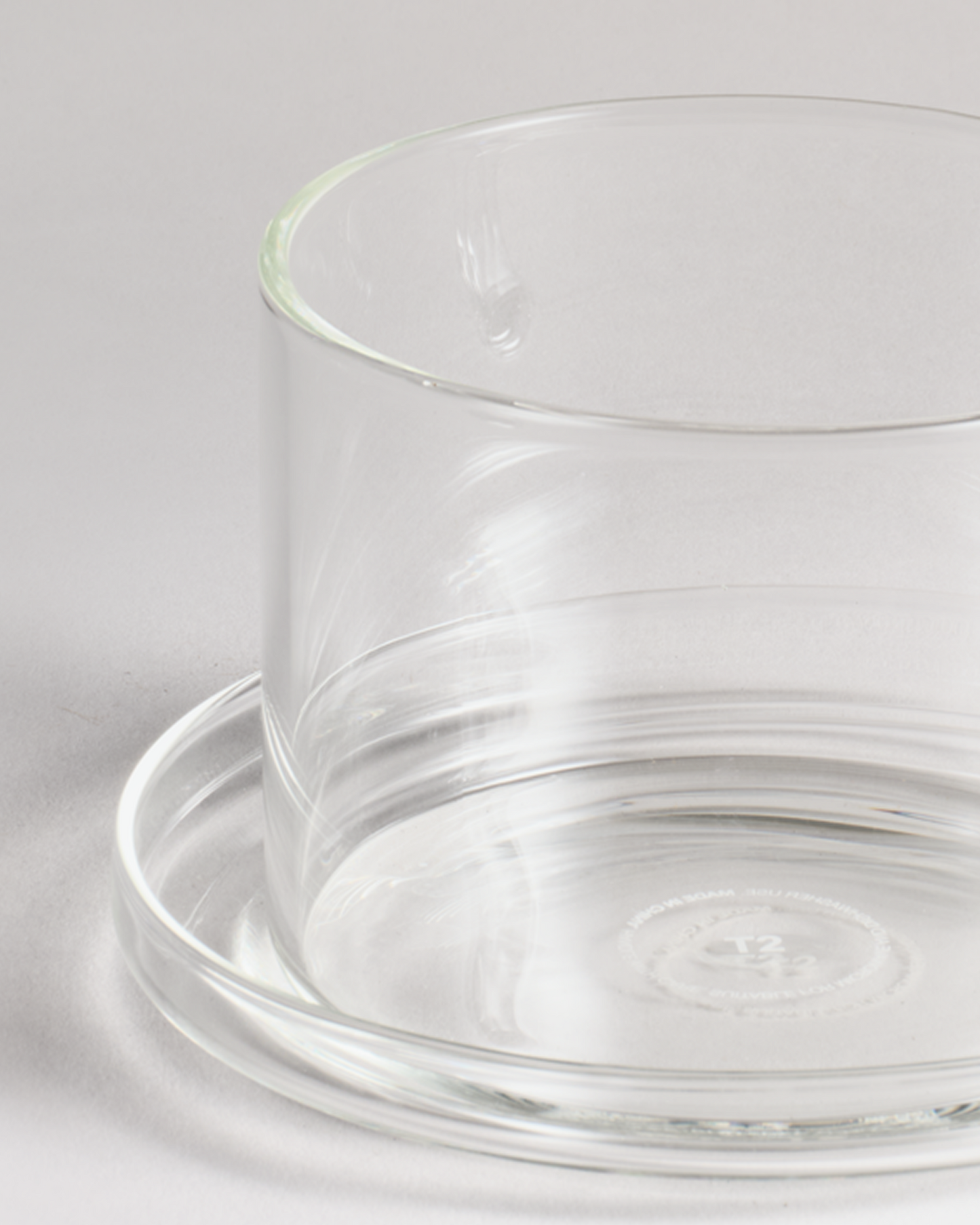 Hand-Blown Glass Tea Cup and Saucer Set