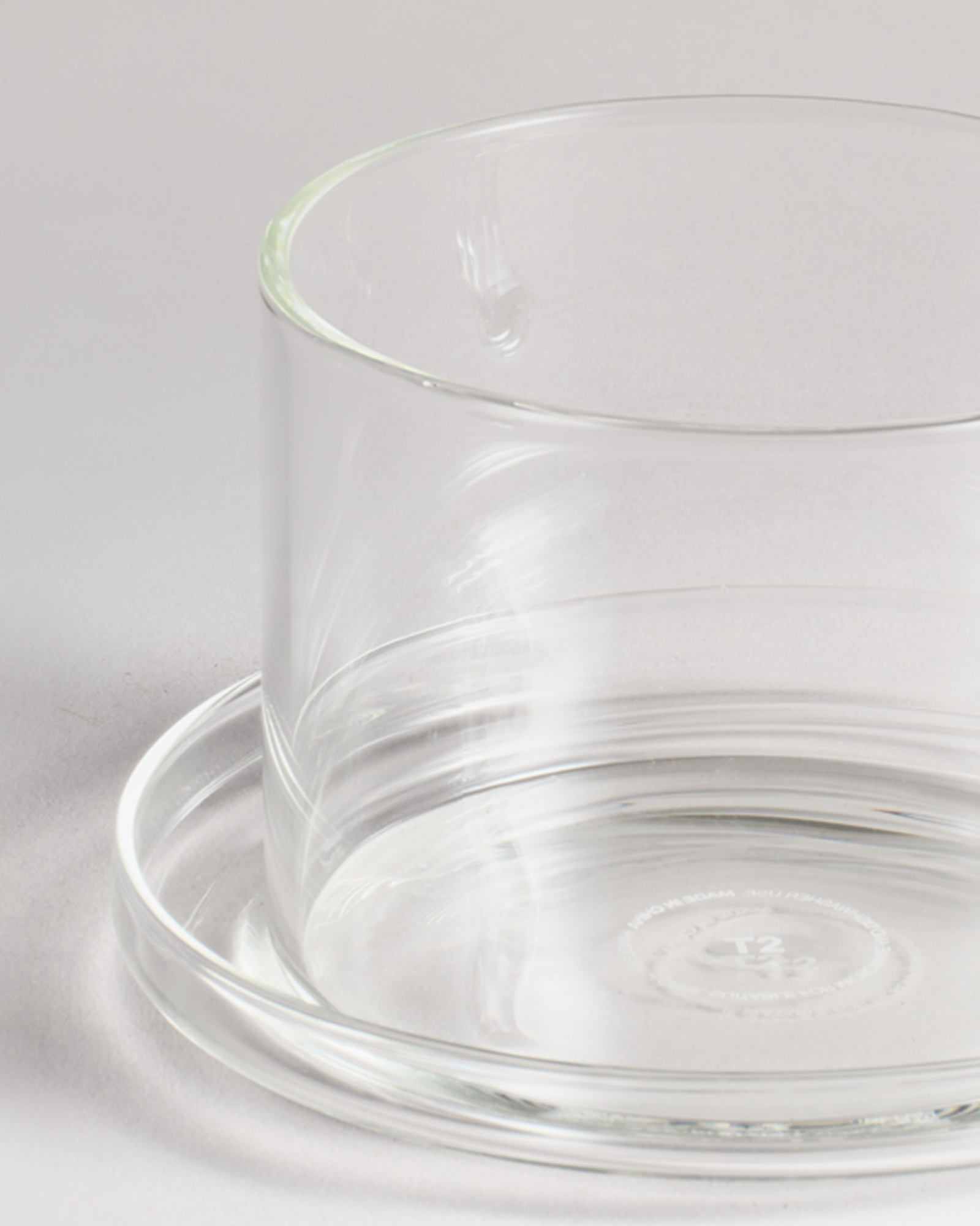 Hand-Blown Glass Tea Cup and Saucer Set