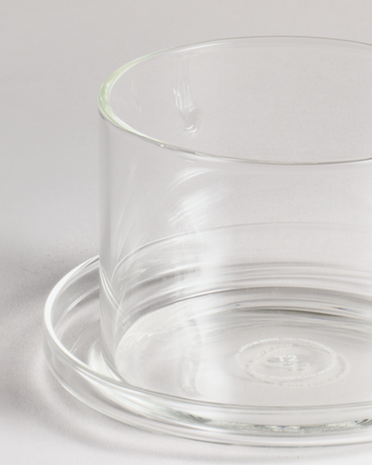 Hand-Blown Glass Tea Cup and Saucer Set