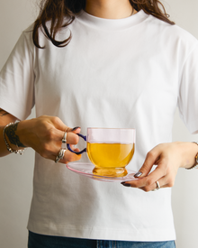 Sorbet Pink/Blue Cup & Saucer