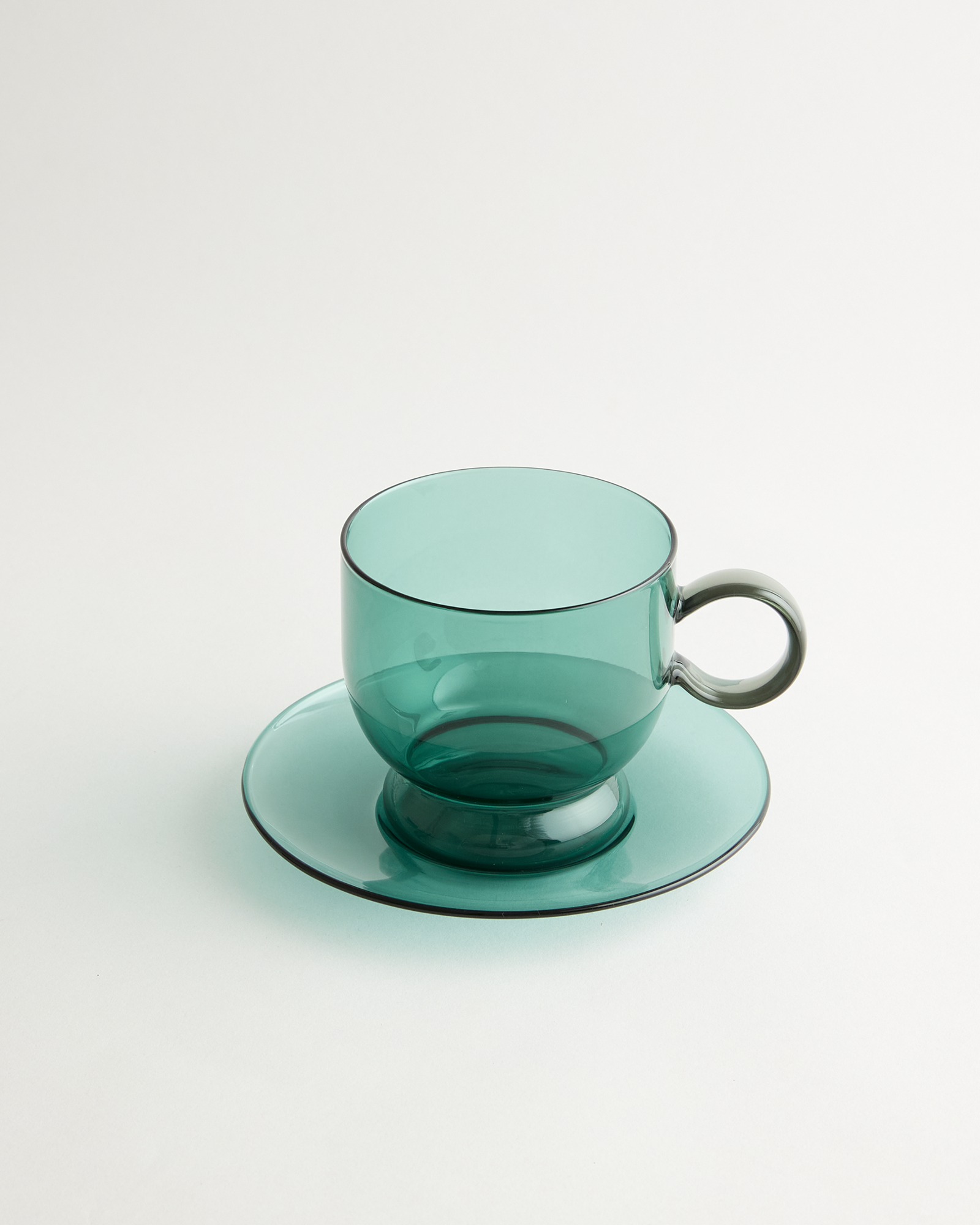 Sorbet Deep Green/Smoke Cup & Saucer