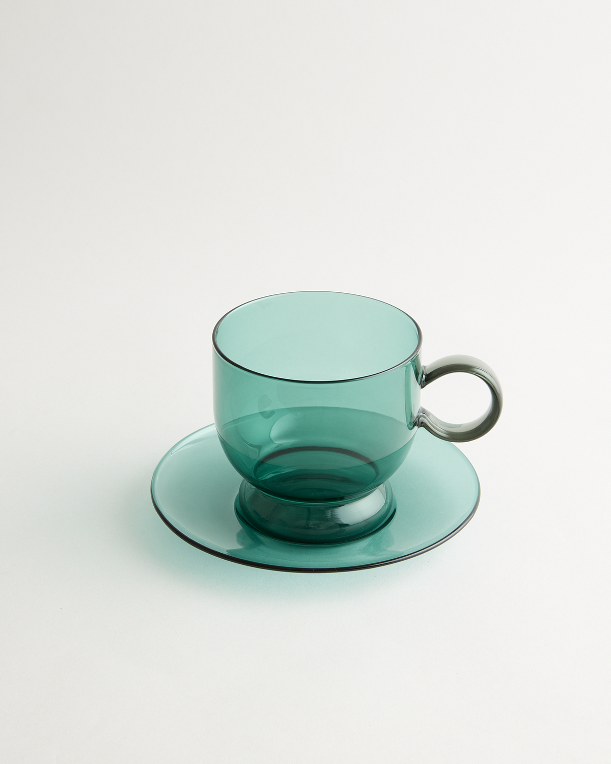 Sorbet Deep Green/Smoke Cup & Saucer