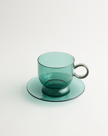 Sorbet Deep Green/Smoke Cup & Saucer