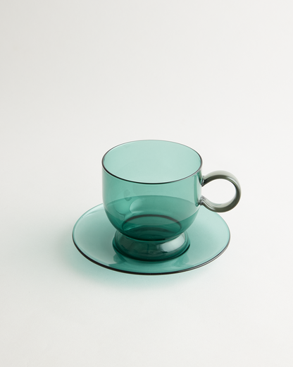 Sorbet Deep Green/Smoke Cup & Saucer