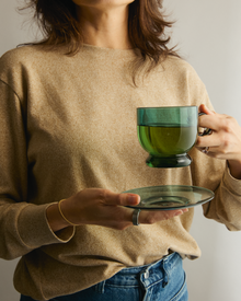 Sorbet Deep Green/Smoke Cup & Saucer