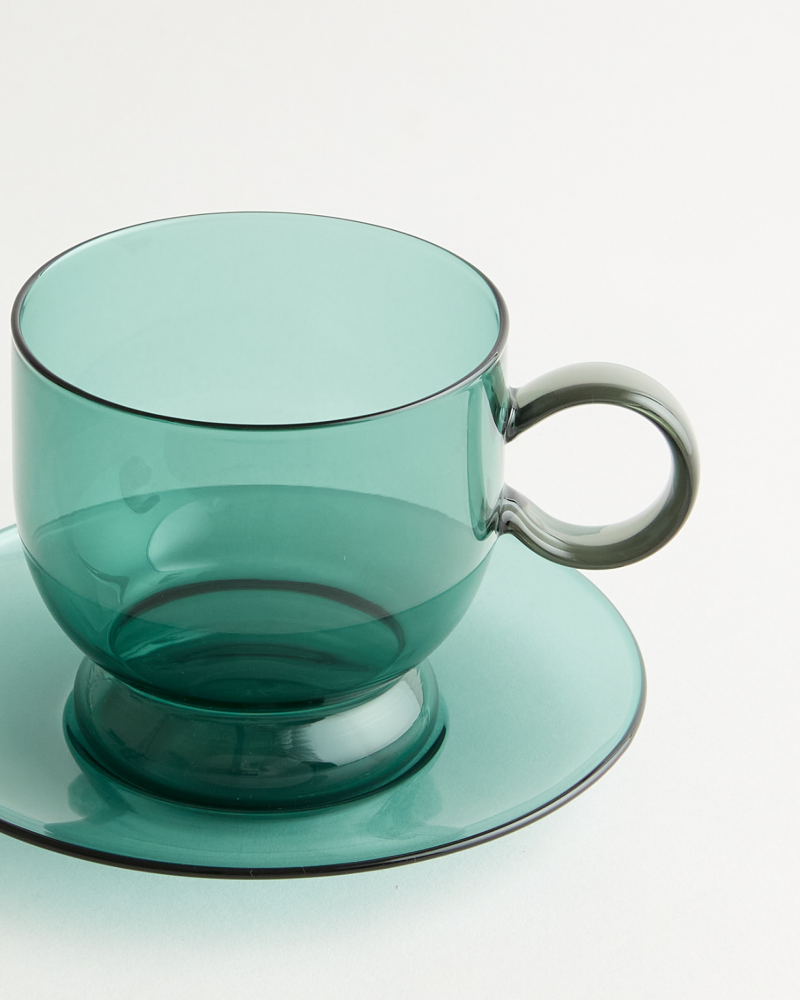 Sorbet Deep Green/Smoke Cup & Saucer
