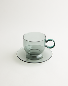 Sorbet Smoke/Deep Green Cup & Saucer
