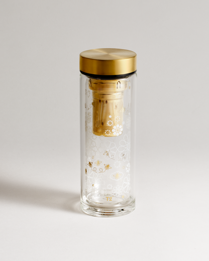 T2 Boxed Double Walled Glass Flask Bee Moroccan