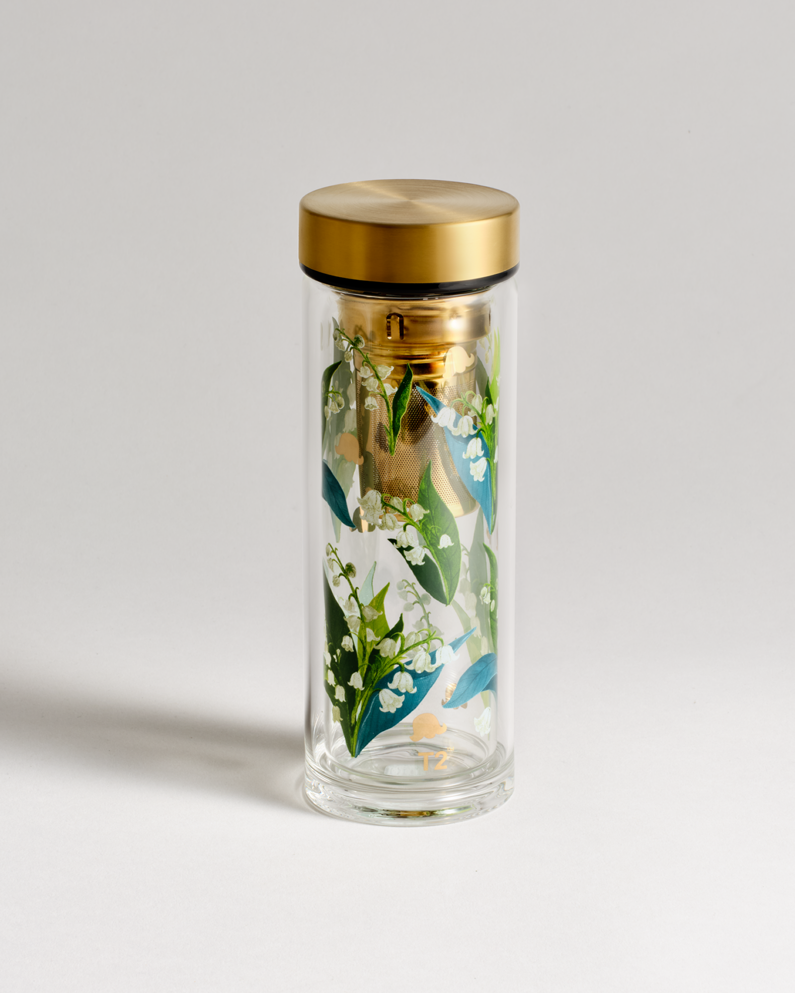 T2 Boxed Double Glass Flask Lily Of The Valley