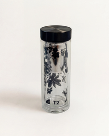 T2 Boxed Double Walled Glass Flask Floral Pop