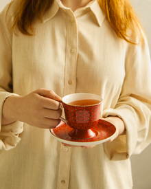 Nomad Nights Red Footed Cup & Saucer