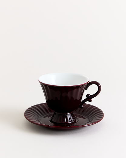 Ancora Cup & Saucer Burgundy