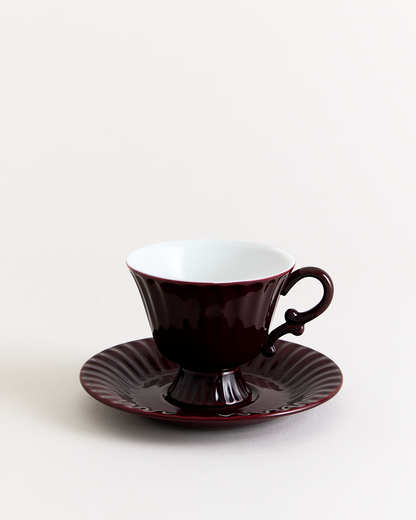 Ancora Cup & Saucer Burgundy