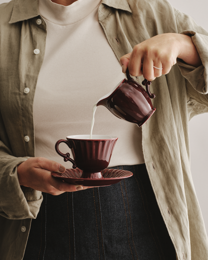 Ancora Cup & Saucer Burgundy