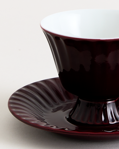 Ancora Cup & Saucer Burgundy