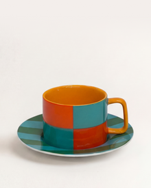 Moditerranean Cup & Saucer Sunset Tangerine