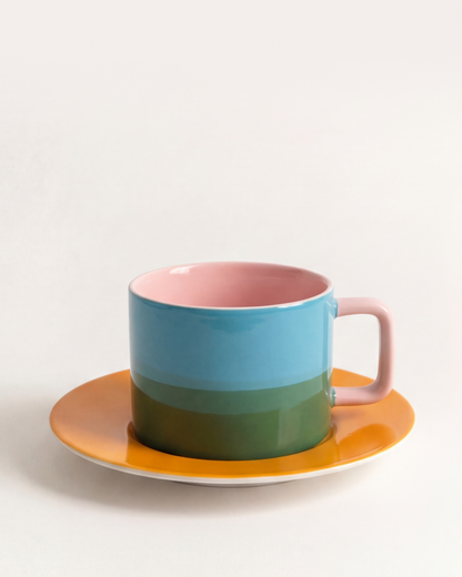 Moditerranean Cup & Saucer Sunset Pink