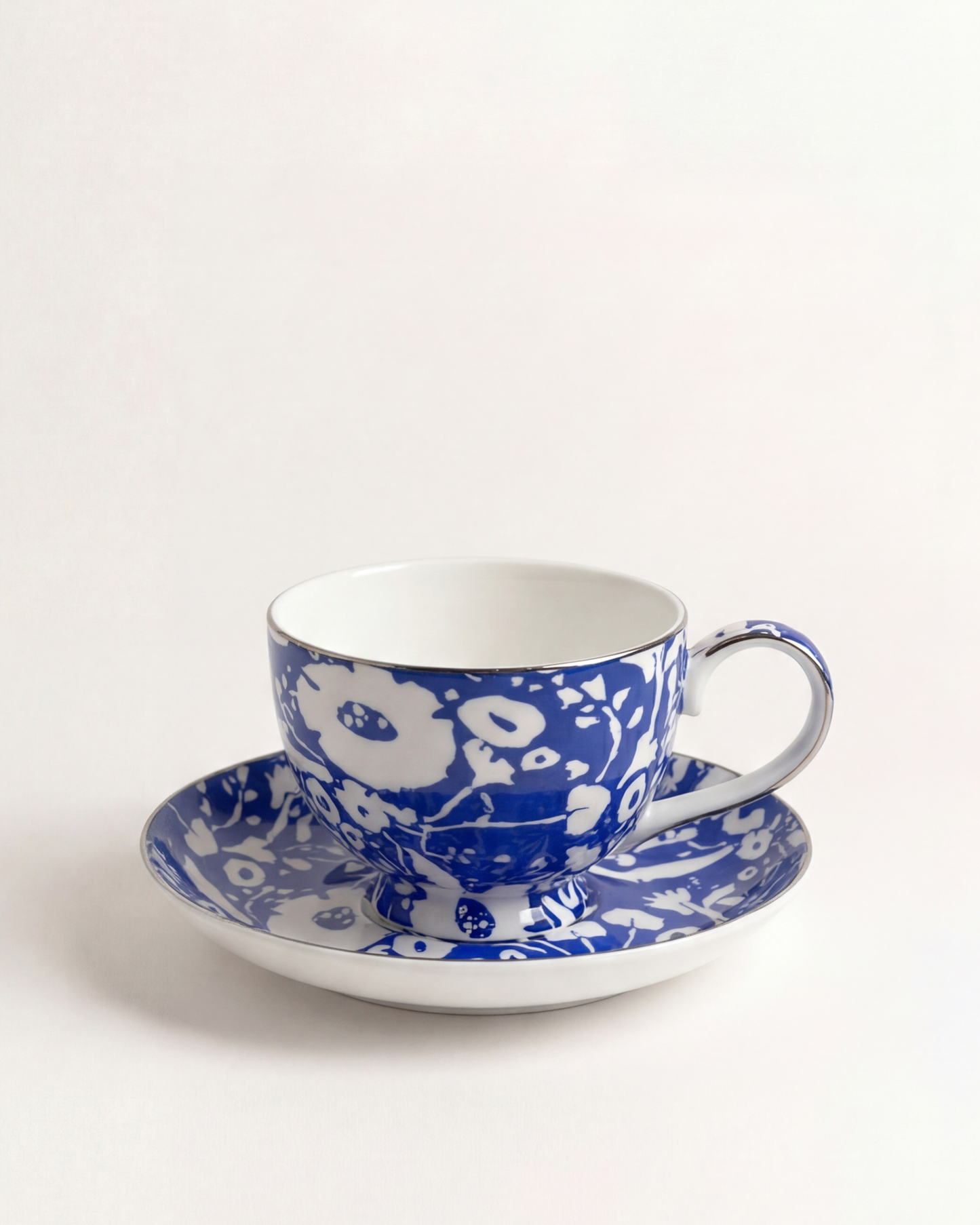 Floral Pop Cup & Saucer Blue