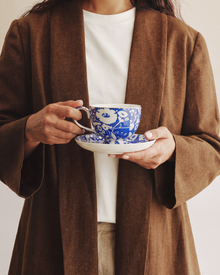 Floral Pop Cup & Saucer Blue