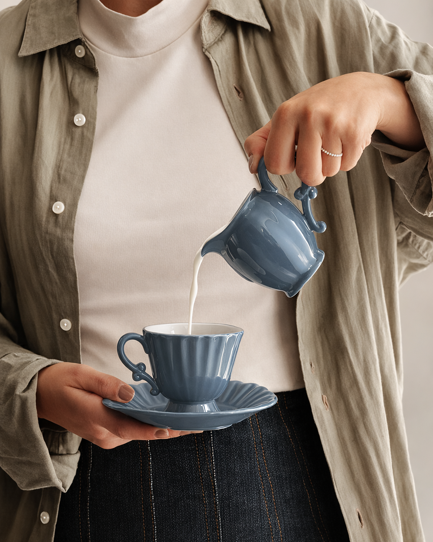 Ancora Cup & Saucer Blue
