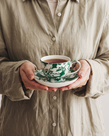 Floral Pop Cup & Saucer Green