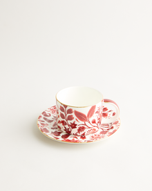 Stardust Bloom Small Red Cup & Saucer