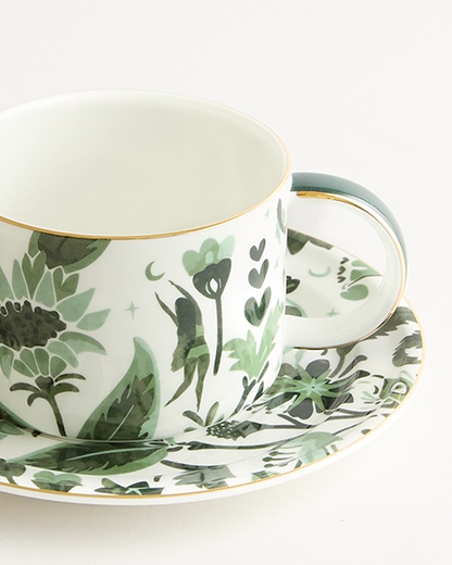 Stardust Bloom Large Sage Cup & Saucer