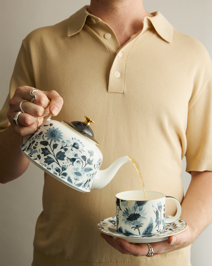 Stardust Bloom Large Blue Cup & Saucer