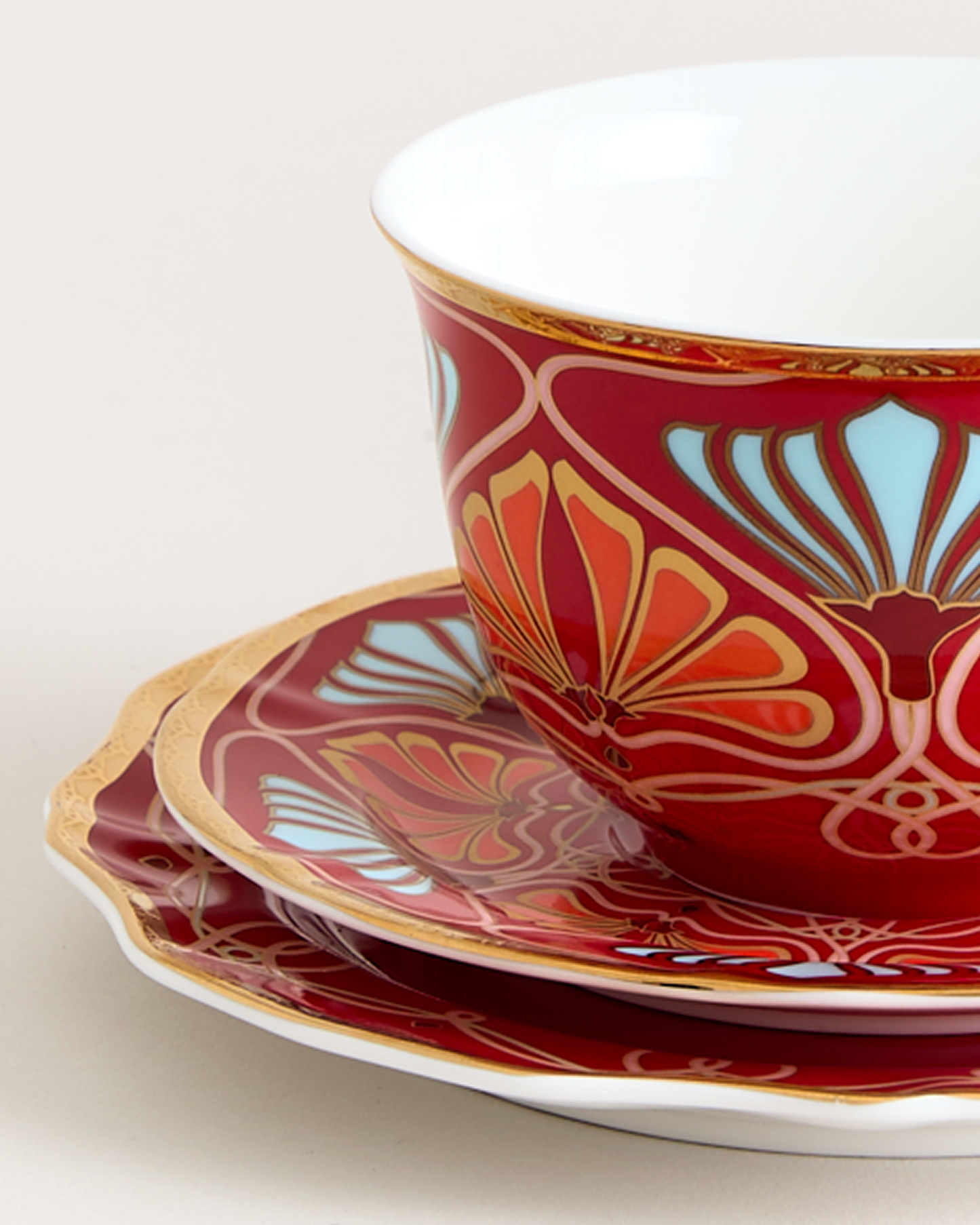 Toulouse Teacup Trio Red